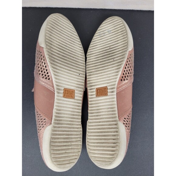 Frye Women's SZ 8.5 Mule Slide Flat Shoes Woven Leather Pink Slip On - Picture 7 of 7